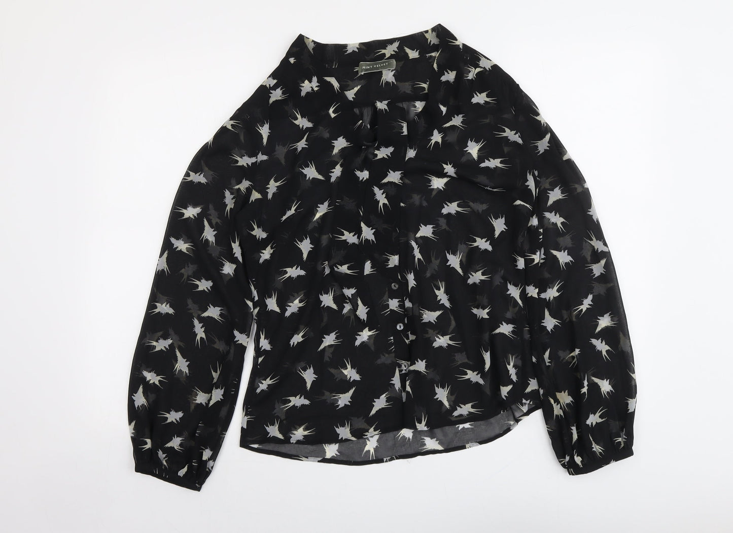 Womens UK Size 12 Mint Velvet Black Basic Button-Up