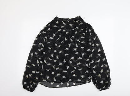 Womens UK Size 12 Mint Velvet Black Basic Button-Up