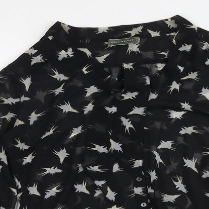 Womens UK Size 12 Mint Velvet Black Basic Button-Up