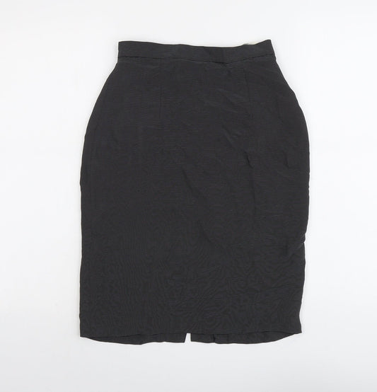 Kaliko Womens Black Striped Viscose A-Line Skirt Size 8 Zip