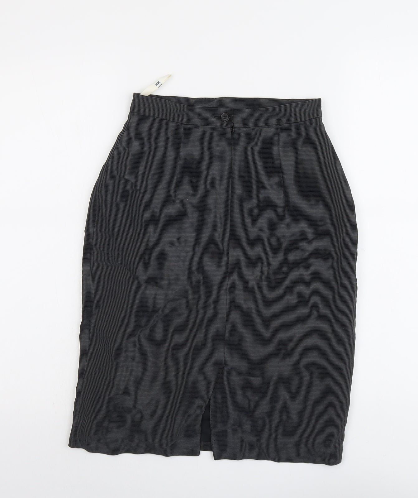 Kaliko Womens Black Striped Viscose A-Line Skirt Size 8 Zip