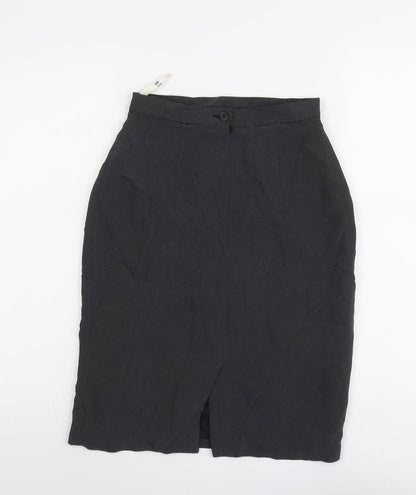 Kaliko Womens Black Striped Viscose A-Line Skirt Size 8 Zip