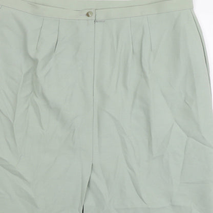 Marks and Spencer Womens Green Wool A-Line Skirt Size 20 Zip