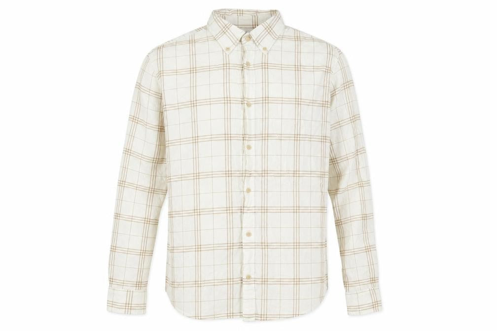 Mens UK Size 16.5 Selected Homme Ivory  Button-Up Long Sleeve Casual Shirt