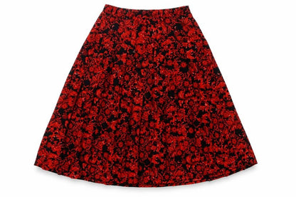 Ottima Womens Red Geometric Polyester Pleated Skirt Size 30 in