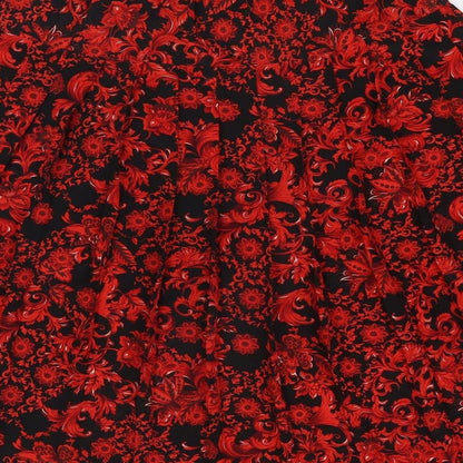 Ottima Womens Red Geometric Polyester Pleated Skirt Size 30 in