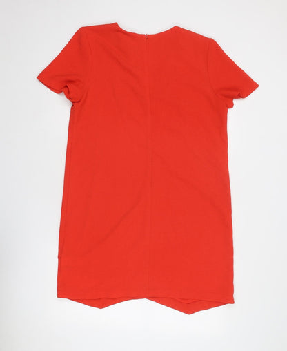Warehouse Womens Red Polyester A-Line Size 16 Round Neck Zip