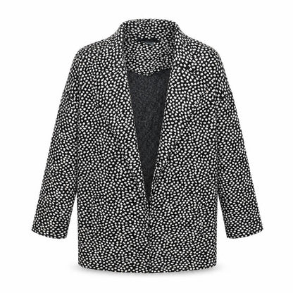 Front view of Next girls’ black polka dot kimono jacket, size 8, years
