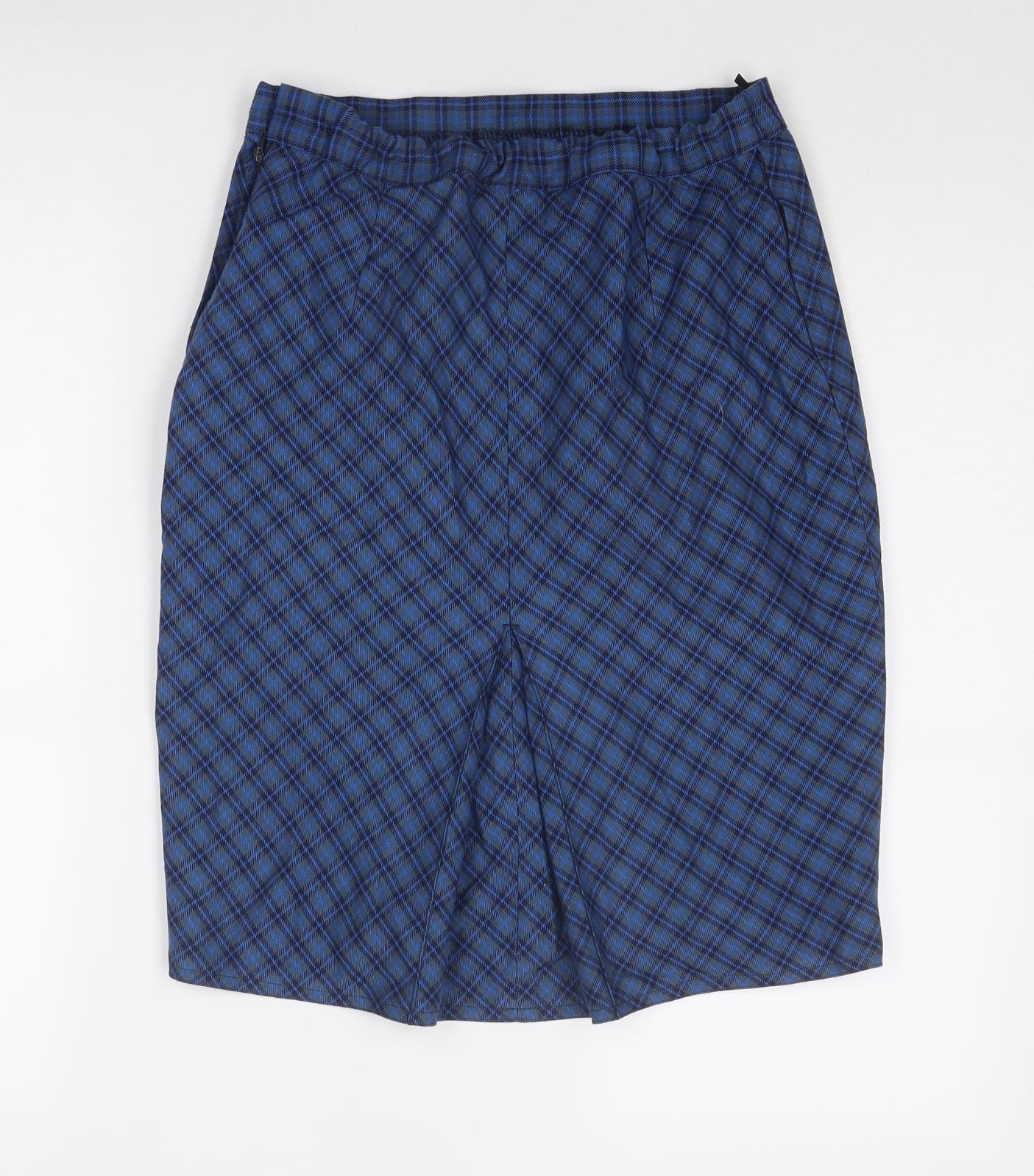 Monkhouse Womens Blue Geometric Polyester A-Line Skirt Size 30 in Zip