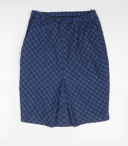 Monkhouse Womens Blue Geometric Polyester A-Line Skirt Size 30 in Zip