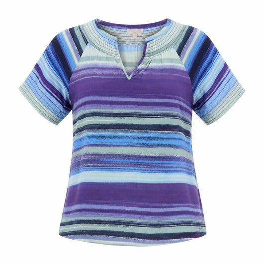 Womens UK Size L Gharani Strok Blue Basic T-Shirt
