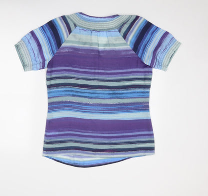 Womens UK Size L Gharani Strok Blue Basic T-Shirt