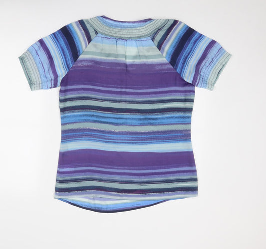Womens UK Size L Gharani Strok Blue Basic T-Shirt