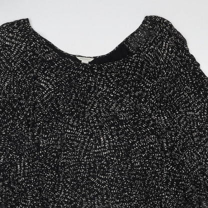 Monsoon Womens Black Geometric Polyester Trapeze & Swing Size 16 Round Neck Pullover