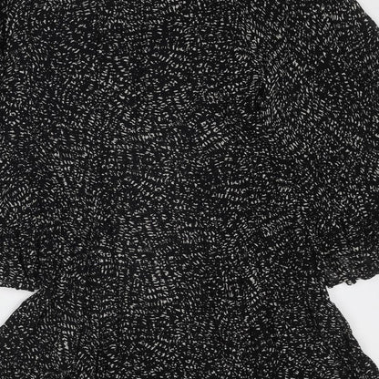 Monsoon Womens Black Geometric Polyester Trapeze & Swing Size 16 Round Neck Pullover