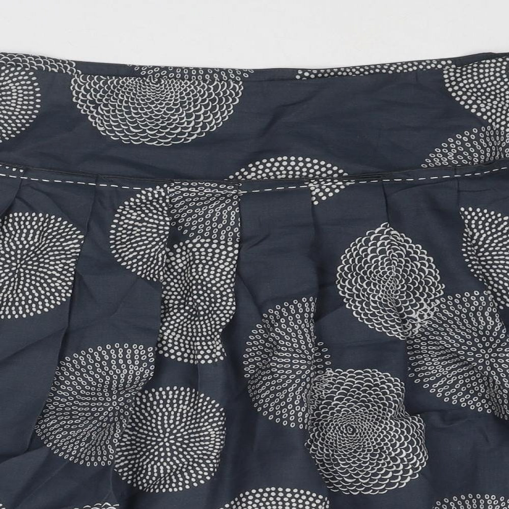 Marks and Spencer Womens Grey Geometric Polyester A-Line Skirt Size 34 in Zip