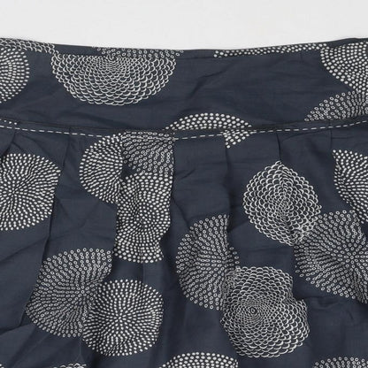 Marks and Spencer Womens Grey Geometric Polyester A-Line Skirt Size 34 in Zip