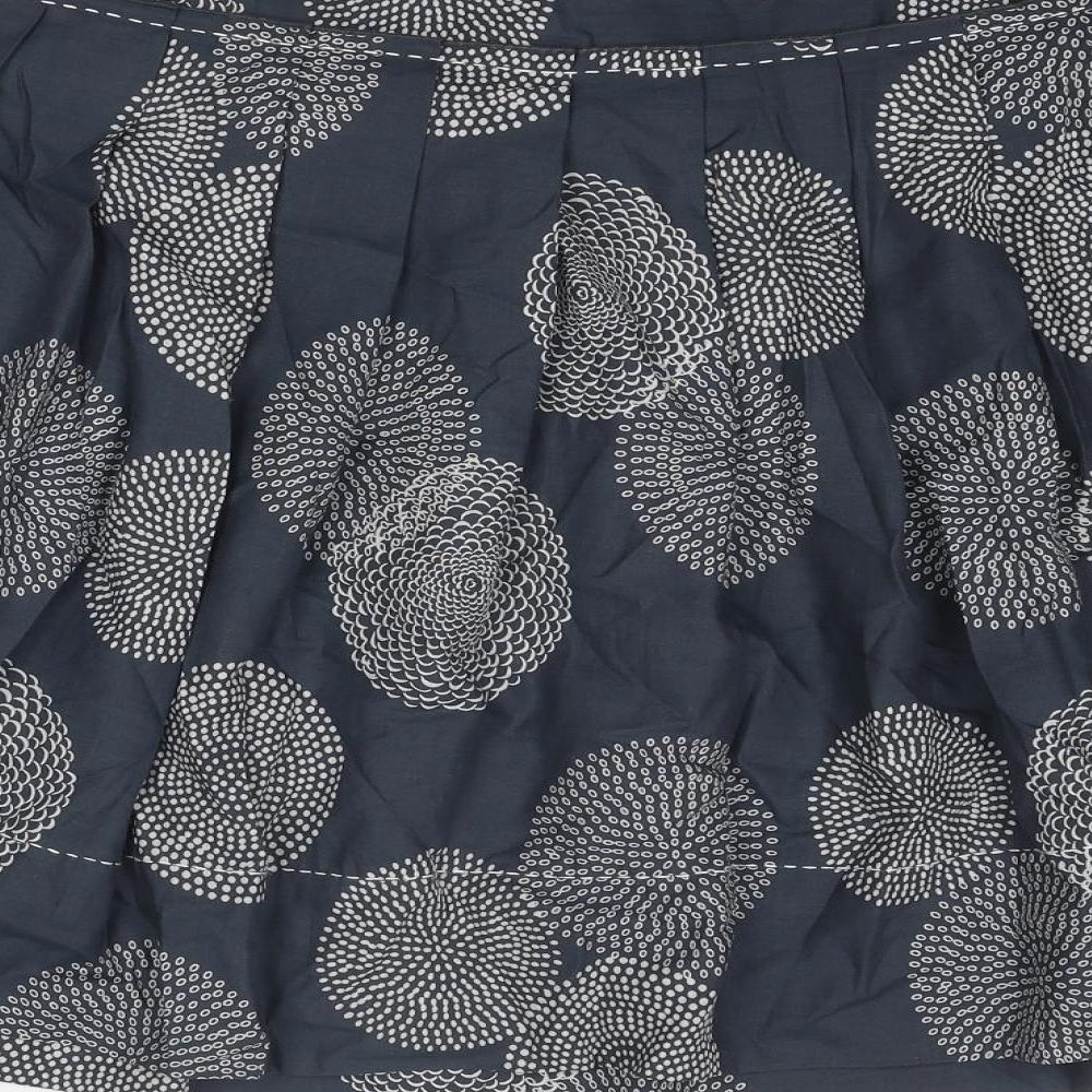 Marks and Spencer Womens Grey Geometric Polyester A-Line Skirt Size 34 in Zip