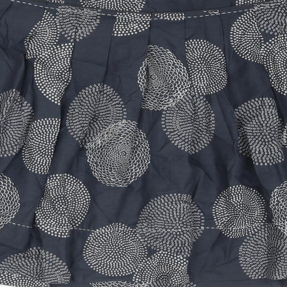 Marks and Spencer Womens Grey Geometric Polyester A-Line Skirt Size 34 in Zip