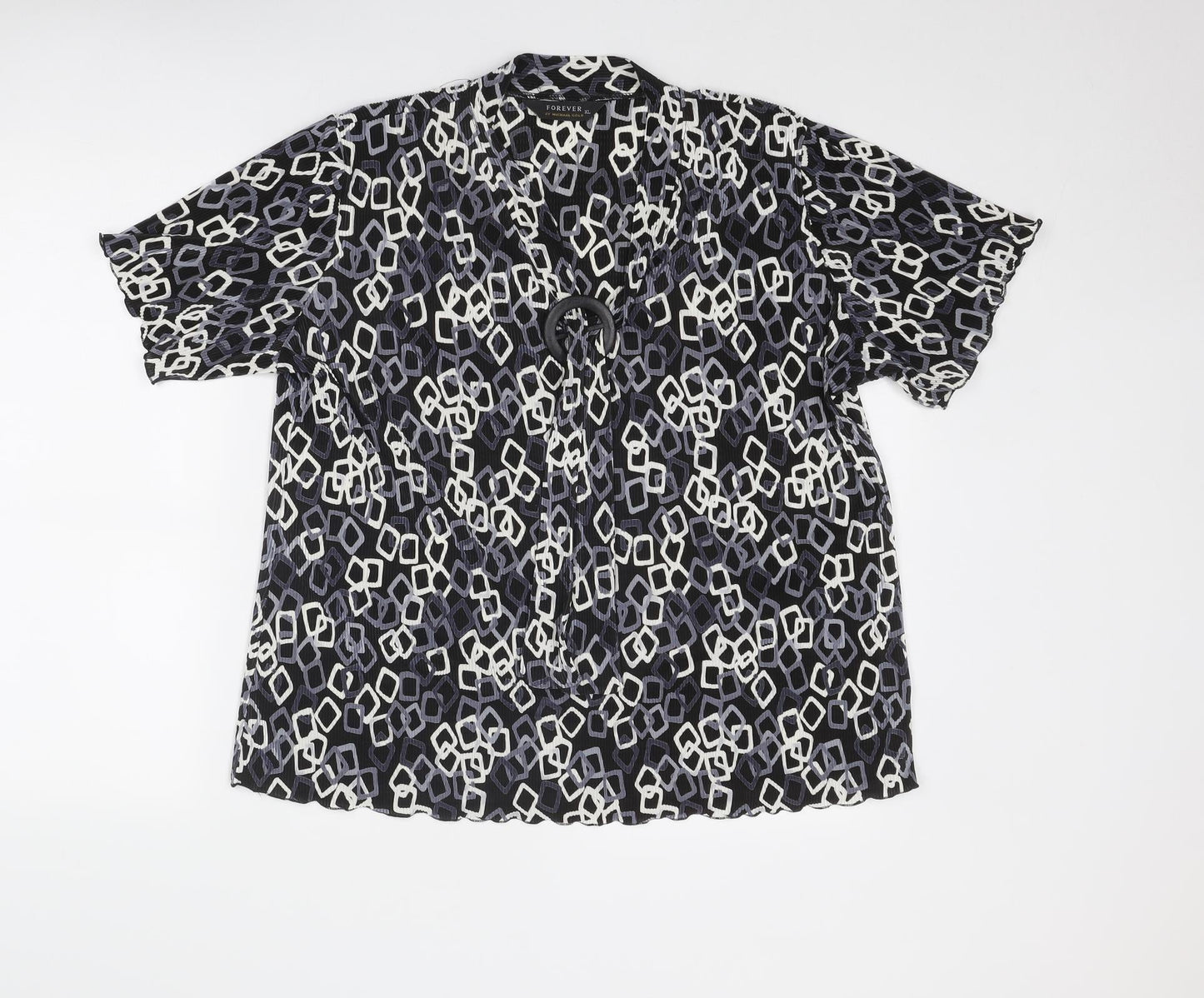 Womens UK Size XL Forever Black Basic Blouse