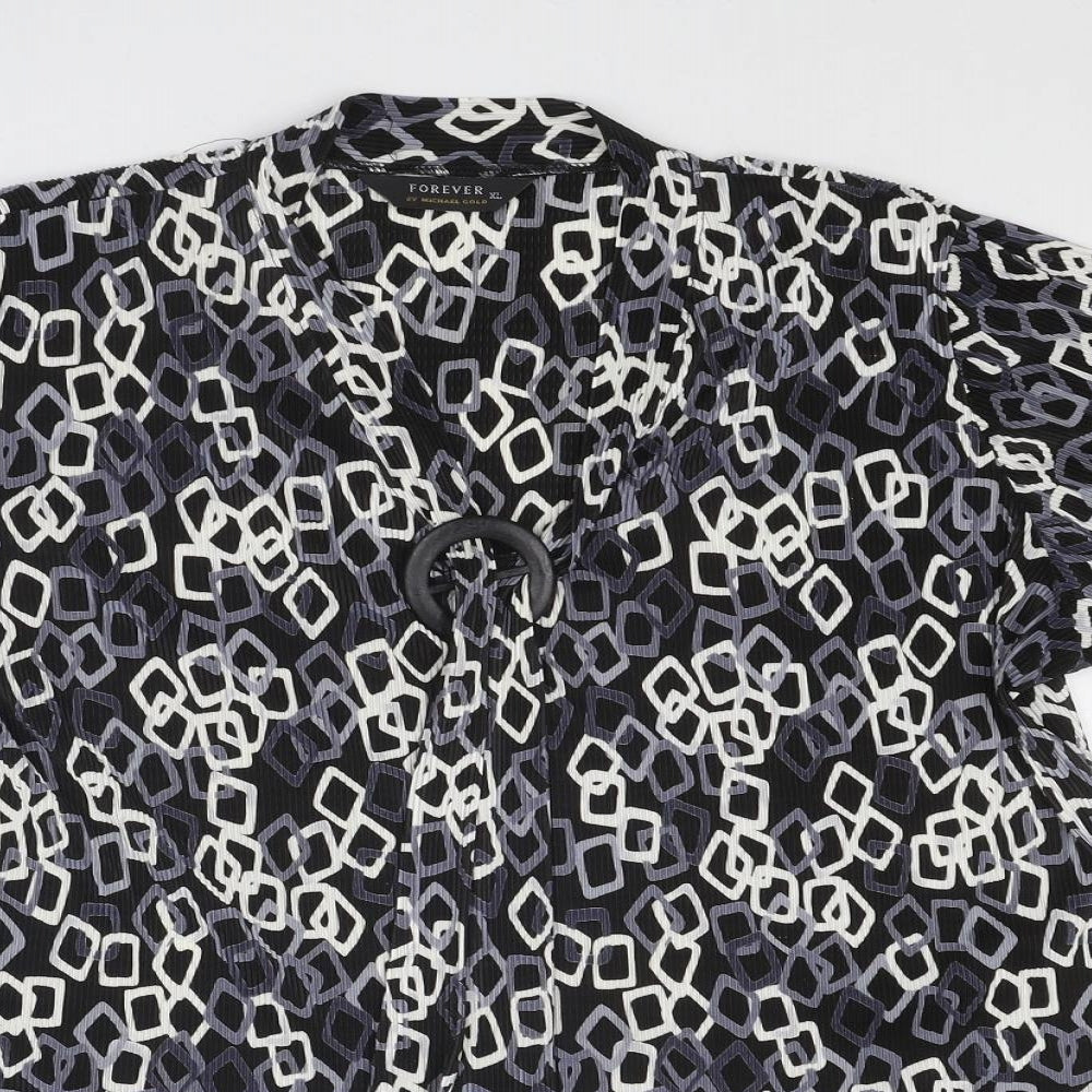 Womens UK Size XL Forever Black Basic Blouse