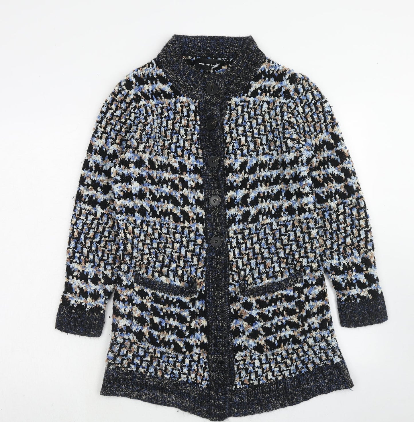 Womens UK Size M Anonymous Blue Cardigan Jumper