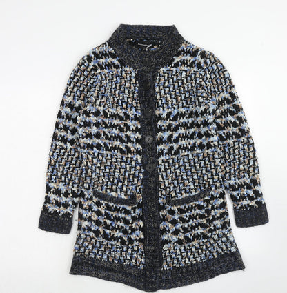 Womens UK Size M Anonymous Blue Cardigan Jumper