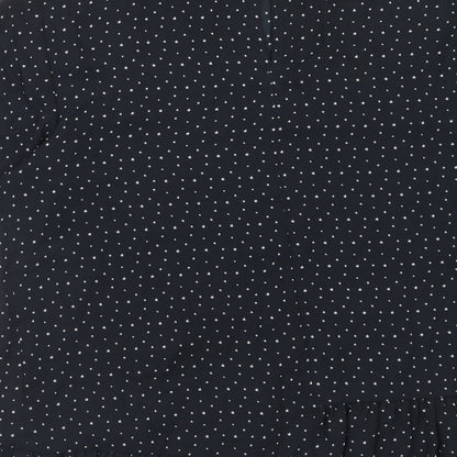 Topshop Womens Black Geometric Polyester Basic Blouse Size 8 Round Neck - Star Print