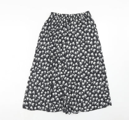 Italian Club Womens Blue Geometric Viscose Peasant Skirt Size 14 - Palm Tree Pattern