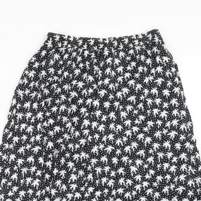 Italian Club Womens Blue Geometric Viscose Peasant Skirt Size 14 - Palm Tree Pattern