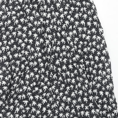Italian Club Womens Blue Geometric Viscose Peasant Skirt Size 14 - Palm Tree Pattern