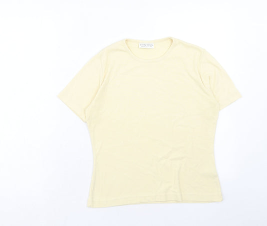 Womens UK Size 14 Dorothy Perkins Yellow Basic T-Shirt