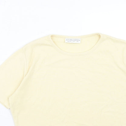 Womens UK Size 14 Dorothy Perkins Yellow Basic T-Shirt