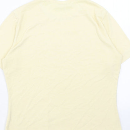 Womens UK Size 14 Dorothy Perkins Yellow Basic T-Shirt