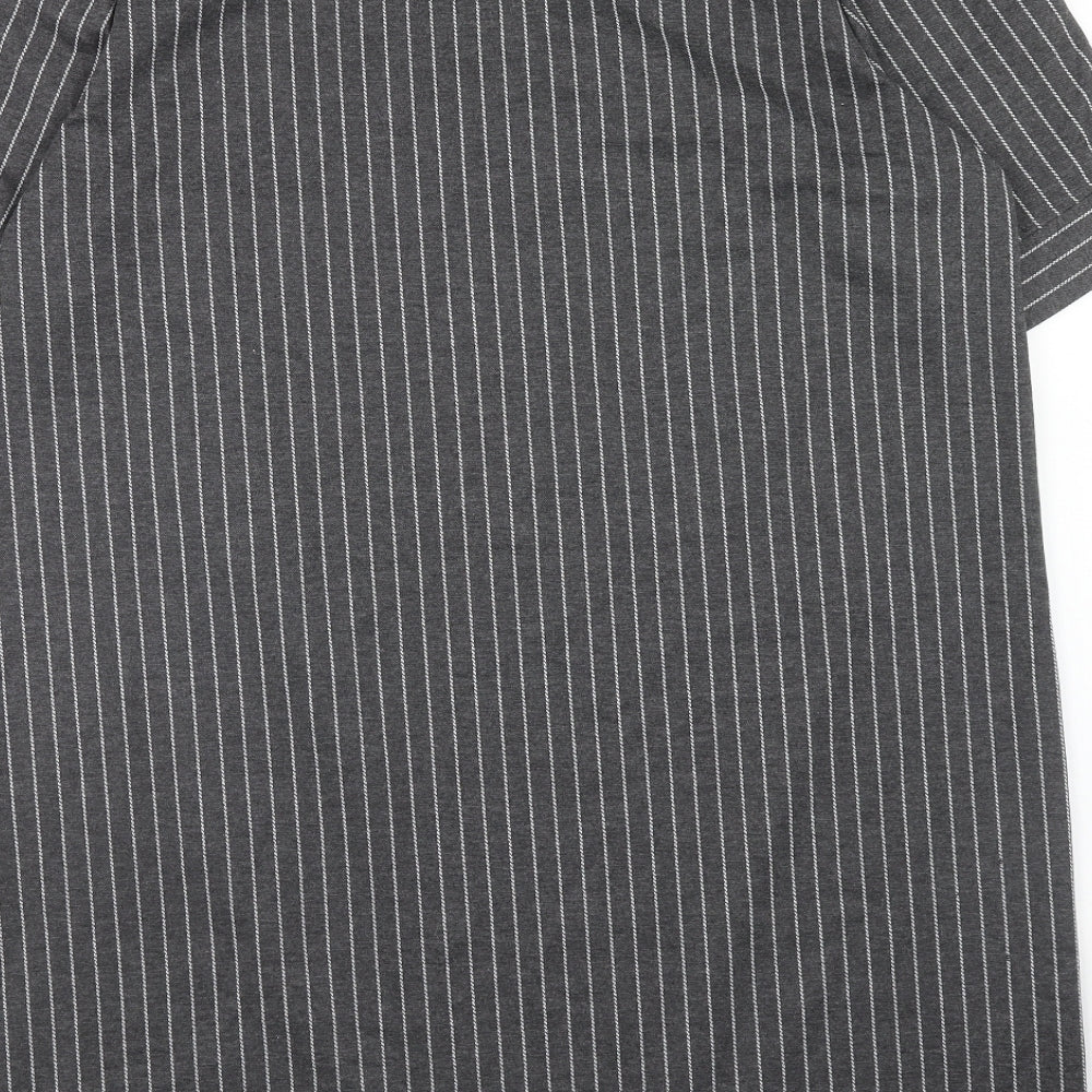 Fame and Dilancy Womens Grey Striped Polyester T-Shirt Dress Size XL Round Neck Pullover