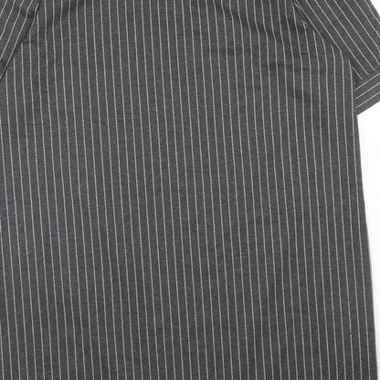 Fame and Dilancy Womens Grey Striped Polyester T-Shirt Dress Size XL Round Neck Pullover
