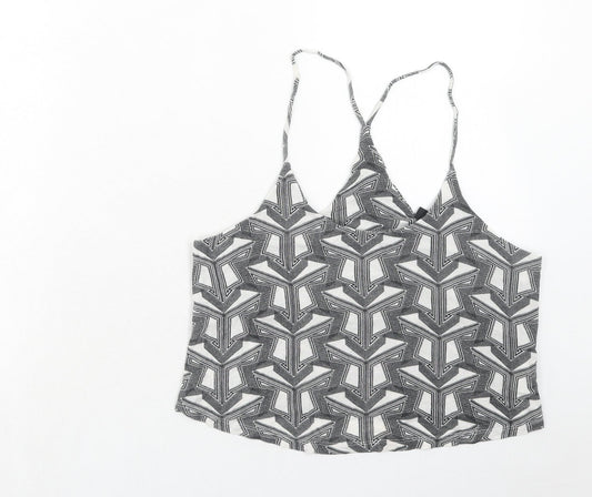 Womens UK Size 10 Topshop Grey Basic Tank