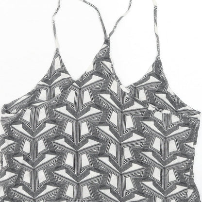 Womens UK Size 10 Topshop Grey Basic Tank