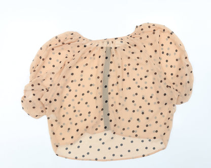 Womens UK Size M New Look Beige Basic Blouse