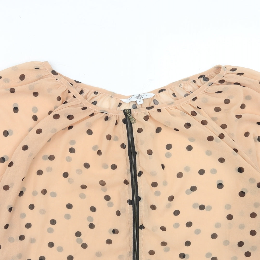 Womens UK Size M New Look Beige Basic Blouse