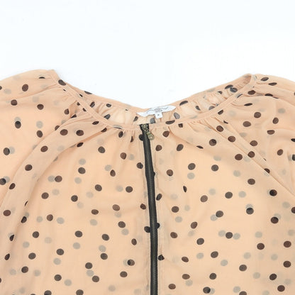 Womens UK Size M New Look Beige Basic Blouse