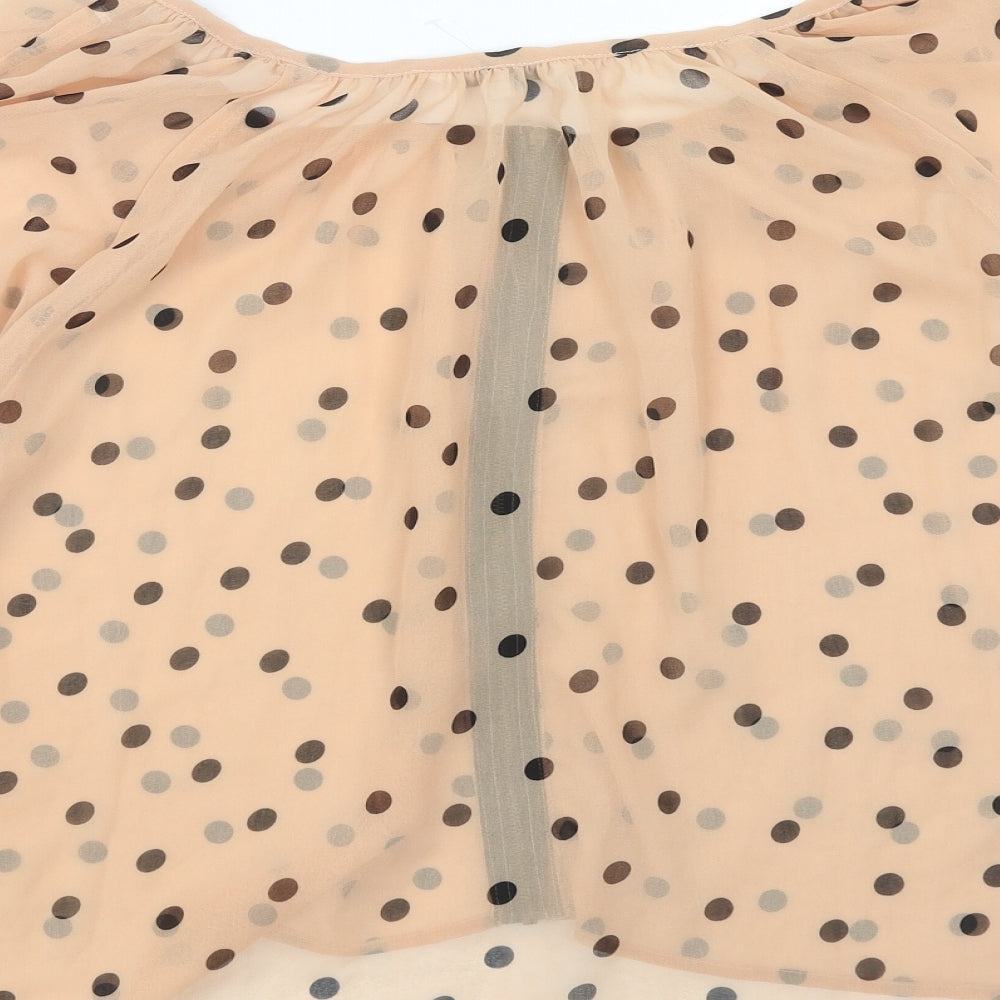Womens UK Size M New Look Beige Basic Blouse
