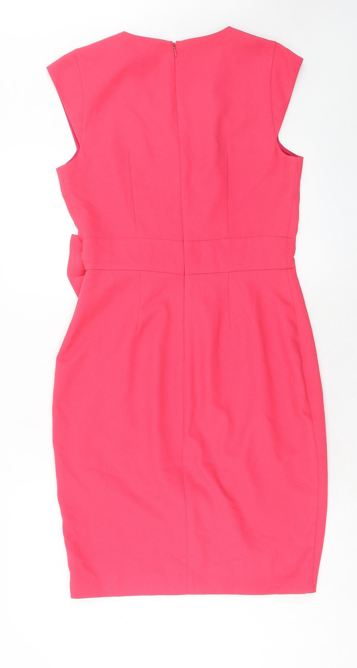 Erin Fetherston Womens Pink Polyester A-Line Size 8 V-Neck Zip