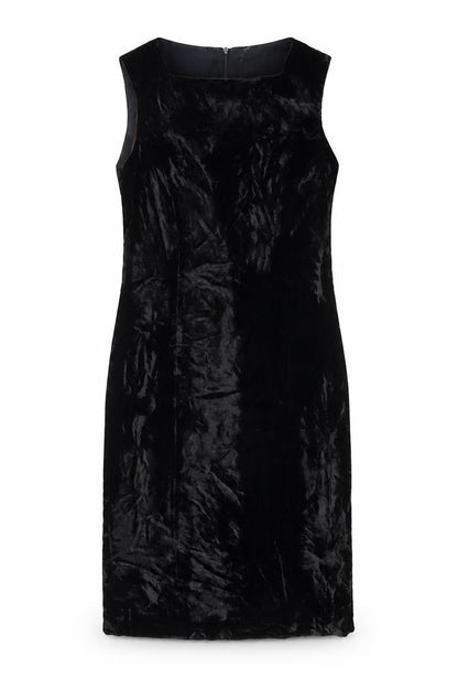 Liz Claiborne Womens Black Acetate Shift Size 4 Round Neck Zip