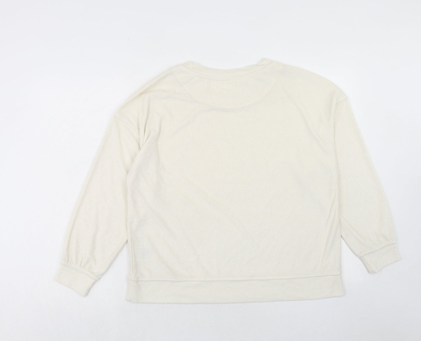 H&M Womens Ivory Polyester Pullover Sweatshirt Size S Pullover