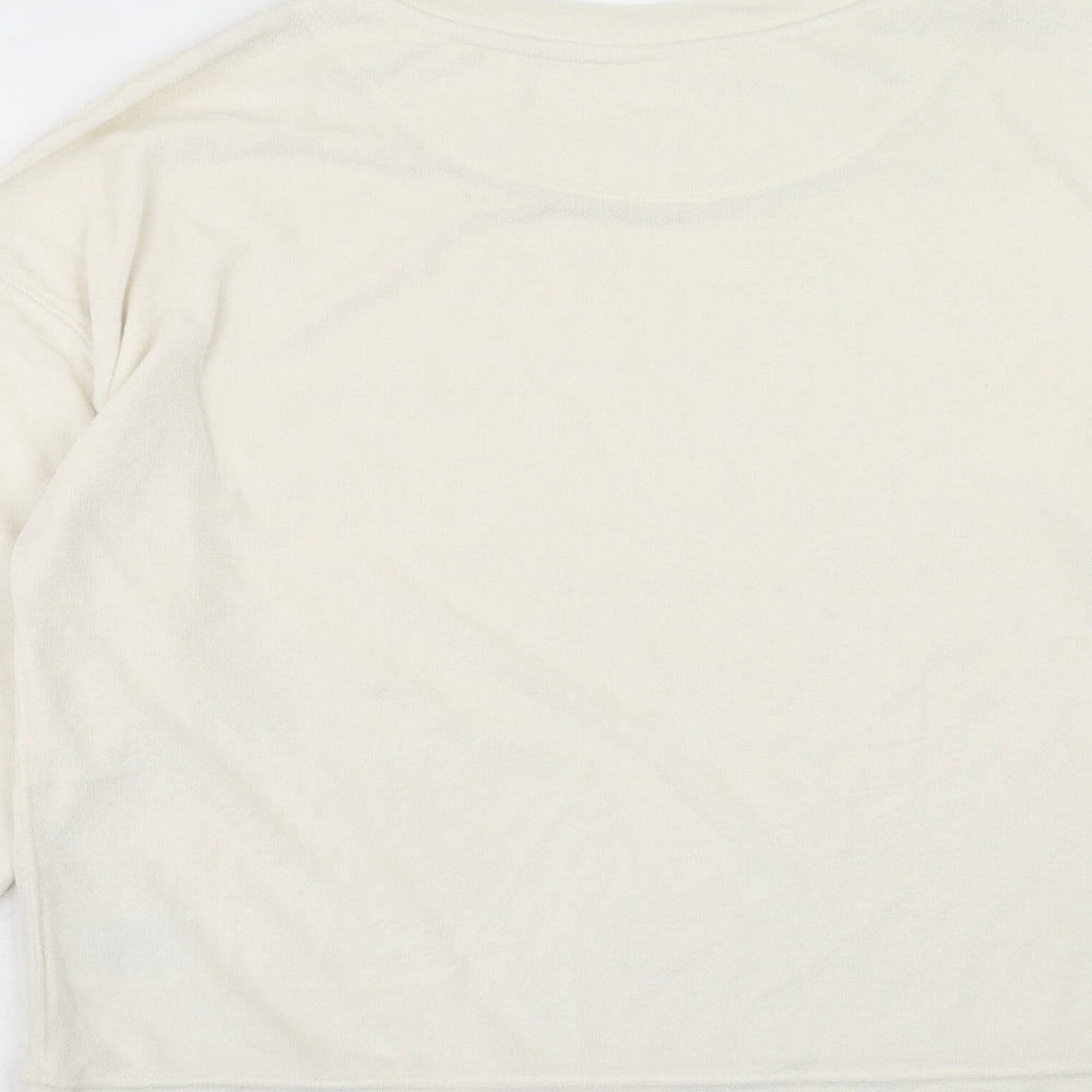 H&M Womens Ivory Polyester Pullover Sweatshirt Size S Pullover