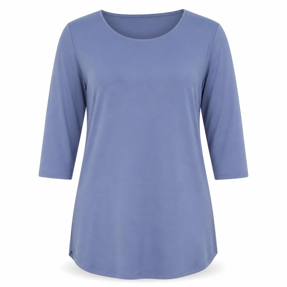 H&M Womens Blue Polyester A-Line Size L Round Neck Pullover