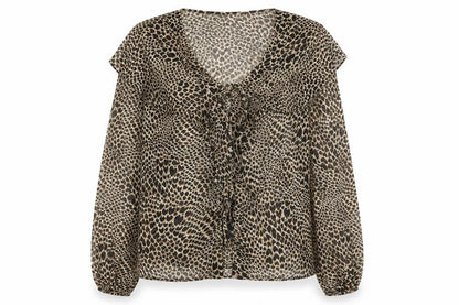 Womens UK Size 10 Topshop Brown Basic Blouse