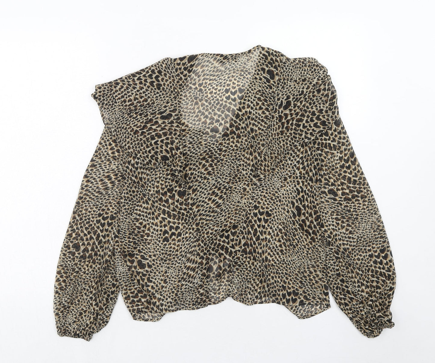 Womens UK Size 10 Topshop Brown Basic Blouse