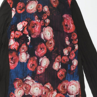 Fenn Wright Manson Womens Pink Floral Polyester A-Line Size 14 Round Neck Zip